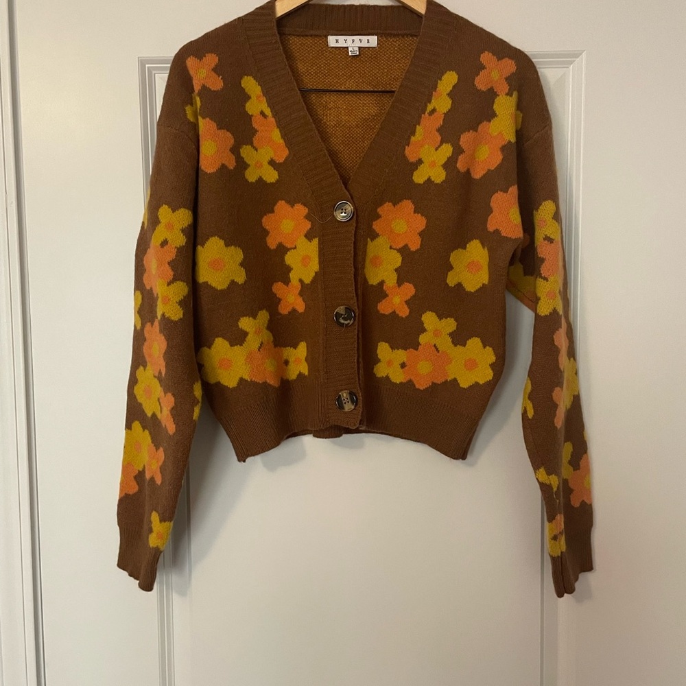Vici for Hyfve Floral Brown Cardigan Sweater - Picture 11 of 11